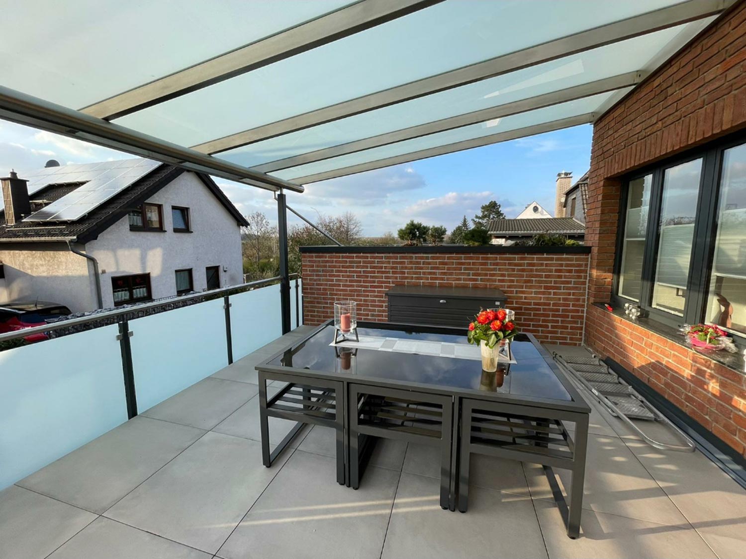 Dachterrasse in Mettmann von der Edelstahlschlosserei Nappenfeld aus Mülheim, gebaut und umgesetzt