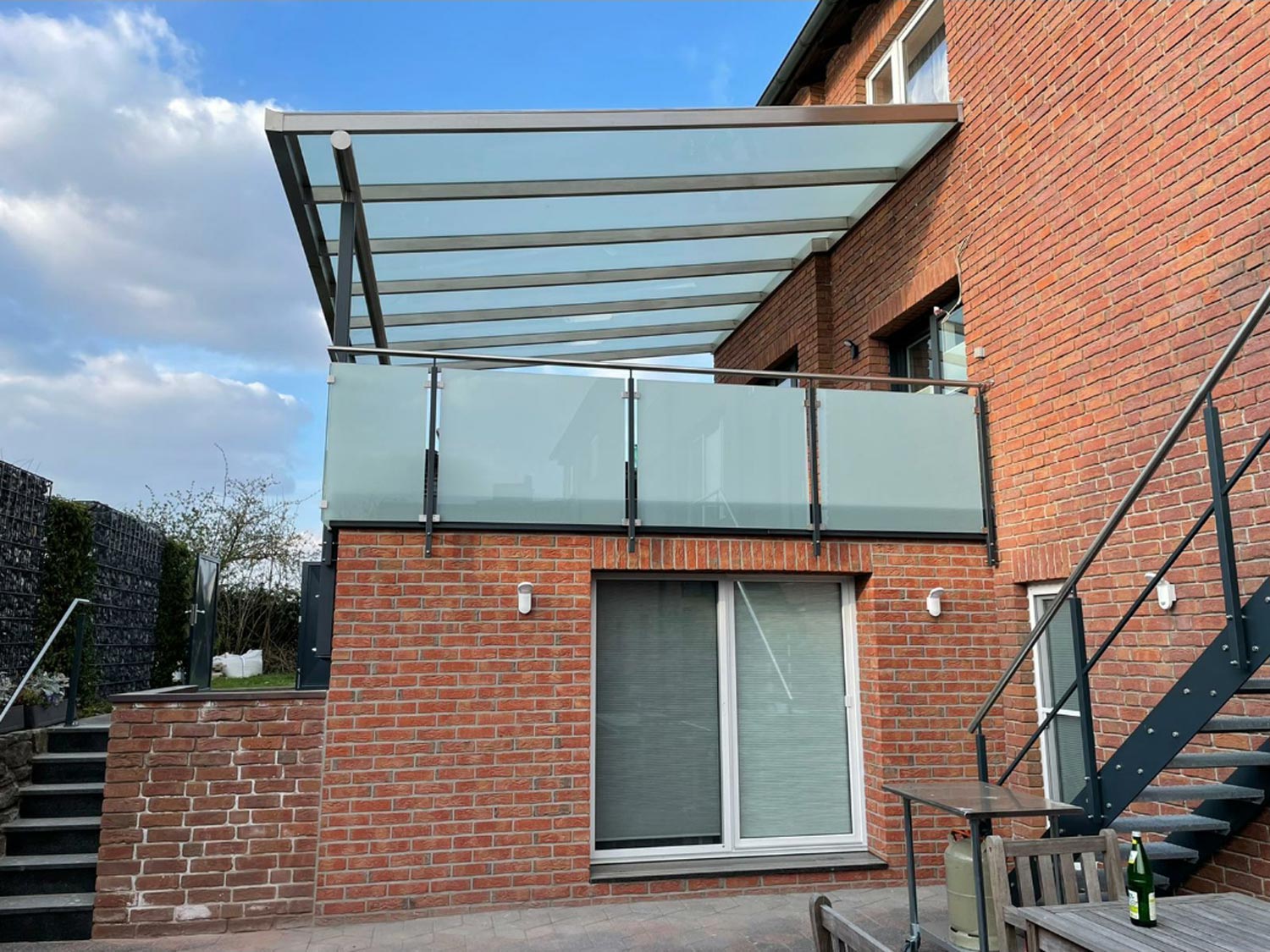 Dachterrasse in Mettmann von der Edelstahlschlosserei Nappenfeld aus Mülheim, gebaut und umgesetzt