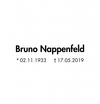 Gestorben: Bruno Nappenfeld