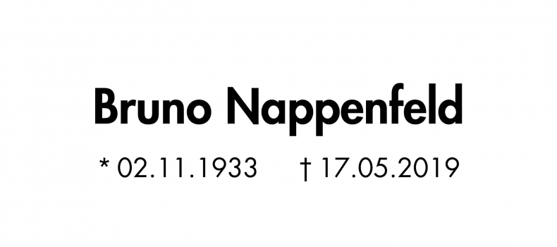 Gestorben: Bruno Nappenfeld