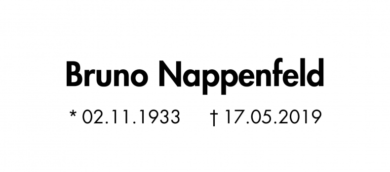 Gestorben: Bruno Nappenfeld